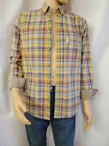 Camisa para hombre Ben Sherman a cuadros con logotipo firmado botones multicolor botones talla M #C - Imagen 1 de 12