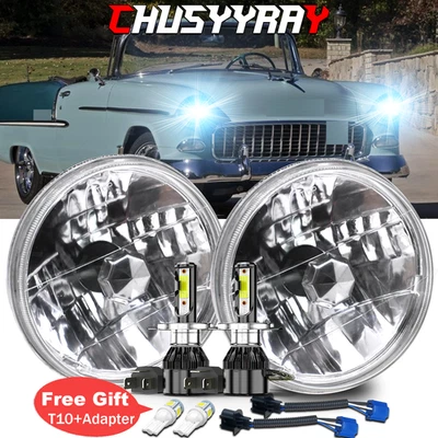 Par de faros LED redondos de 7 pulgadas haz alto/bajo aptos para Chevrolet Bel Air 1953-1957 Foto 1 de 4