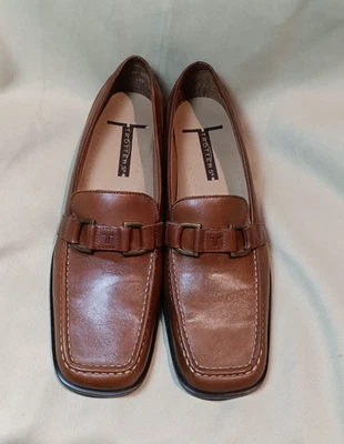 Zapatos sin cordones Trotters marrón Taylor de cuero para mujer punta cuadrada talla 9 1/2 Foto 1 de 4