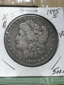 1895-S Morgan Silver Dollar Silver Coin VG/F Key Date - Picture 1 of 6