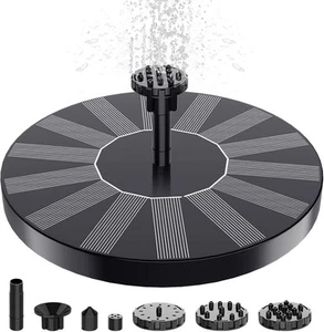 Solar Fountain, Bird Bath Fountain Pump, 1.5W Water Black-1.5w - Picture 1 of 8