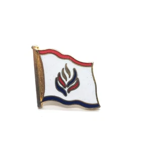 Red White And Blue Flame Logo Flag Pin Lapel Enamel Collectible Vintage - Picture 1 of 3