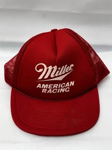 Vintage Miller American Racing Mütze Snapback Trucker Mesh Bier Kappe USA - Bild 1 von 3