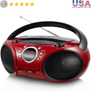 Portable CD Player Boombox Bluetooth AM FM Stereo Radio USB Aux Headphone Jack - Bild 1 von 10