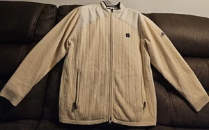 Giacca Vintage Adidas 2006 Notre Dame Fighting Irish Beige Lana Full Zip L - Foto 1 di 18