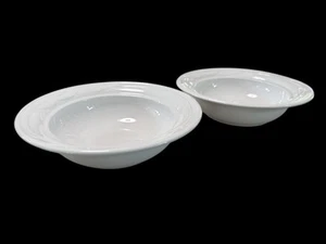 2 Corning Ware 8" Casual Elegance Weiß Blumen Kasserolle Servierschüsseln L-20 Deckel - Bild 1 von 8
