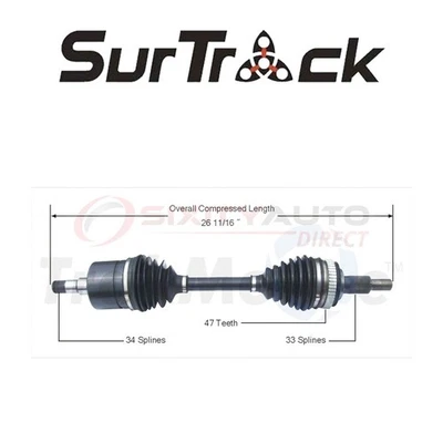 SurTrack CV Axle Shaft for 1989-1990 Cadillac Seville 4.5L V8 - Constant sn Foto 1 de 4