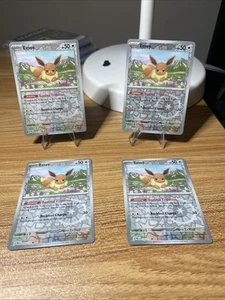 4x Eevee Reverse Holo 074/131 Prismatic Evolutions NM Fast Shipping Playset - Picture 1 of 6