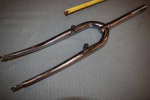 MTB 26' Rigid Fork 1 '' inch threaded v-brake canti 220mm steerer length chrome - Picture 1 of 10