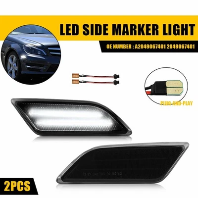 Pair Left&Right Bumper Marker Lights For 2012-2015 Mercedes Benz C250 C300 C350 - Image 1 of 4