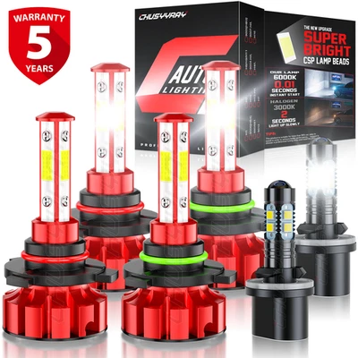 For Chevrolet Suburban 2500 2000 2001 2002-2006 LED Headlights Fog Light Bulbs - Image 1 of 4