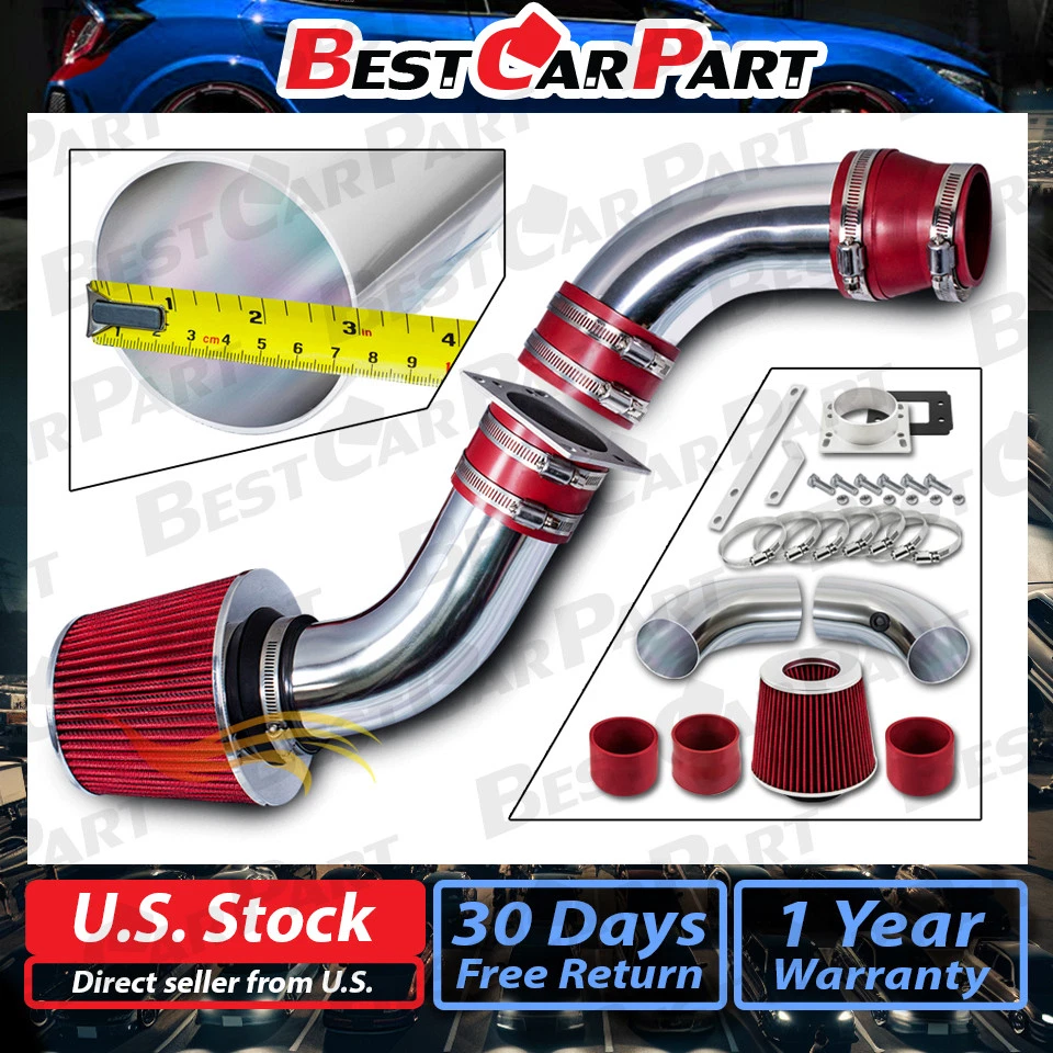 BCP ROJO 98-01 Ford Ranger Mazda B2500 2.5L L4 Ram corta admisión de aire + filtro Foto 1 de 4