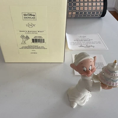 Lenox Disney Snow White and the Seven Dwarfs Dopeys Birthday Wish Cake FigureCOA - Image 1 of 4
