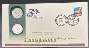 1999 Pennsylvania P&D State Quarter First Day Commemorative Coin Cover UNOPENED - Picture 1 of 3