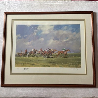 Vintage Framed A Horse Race: Limited Edition Print . Signed . Peter . A . Smith - Image 1 of 4