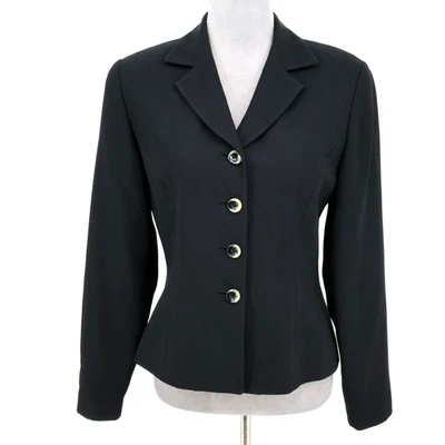 Kasper ASL Jacket Womens 4 Black Lined Blazer Fitted Office Career Academia - Image 1 of 4