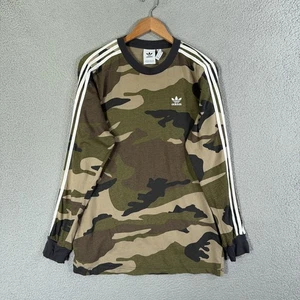 Adidas Originals Shirt Mens Medium Camo 3 Stripes Long Sleeve Trefoil DV2055 - Picture 1 of 11