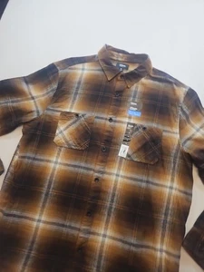 Urban Pipeline Button Up Shirt Mens XL Brown Plaid Flannel Long Sleeve Pocket - Picture 1 of 14