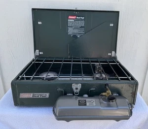 Coleman Dual Fuel 414 2 Burner Stove - Tested & Working - Picture 1 of 22