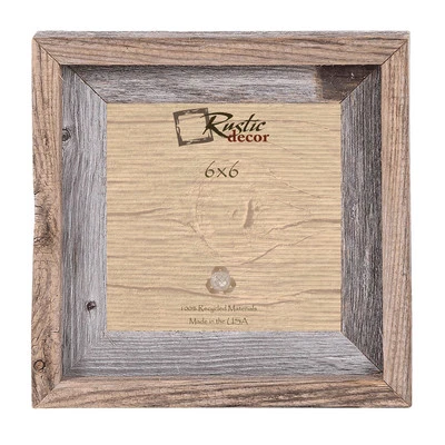 6x6 - 2" Wide Signature Reclaimed Rustic Barn Wood Photo Frame - Image 1 of 2
