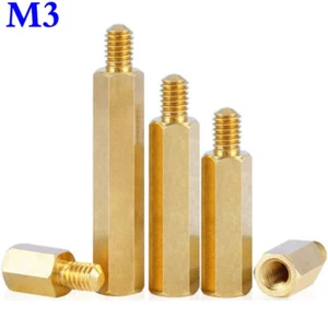 M3 Brass Male Female Hex Column Studs Standoff Support Spacer Pillar PCB Board - Picture 1 of 12