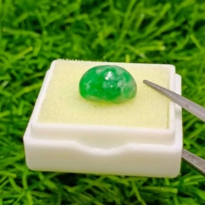 5 Carats Oval Cabochon Green Color Natural Emerald Gemstone From Pakistan - Picture 1 of 5