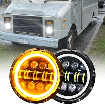 2PCS Fit chevrolet P10 P20 P30 Van 7"inch Round LED Headlights Hi-Low Beam - Image 1 of 4