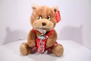 Vintage 90er Teddybär Coca Cola Stofftier mit Etikett - Bild 1 von 14