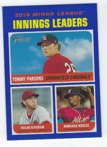 2019 INNINGS LEADERS 2020 TOPPS HERITAGE MINOR LEAGUE BASEBALL BLUE PARLLEL /99