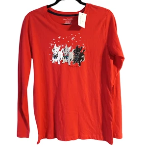 Vera Bradley Red Pajama Top Size Small Scottie Dogs Long Sleeves New With Tags - Picture 1 of 6