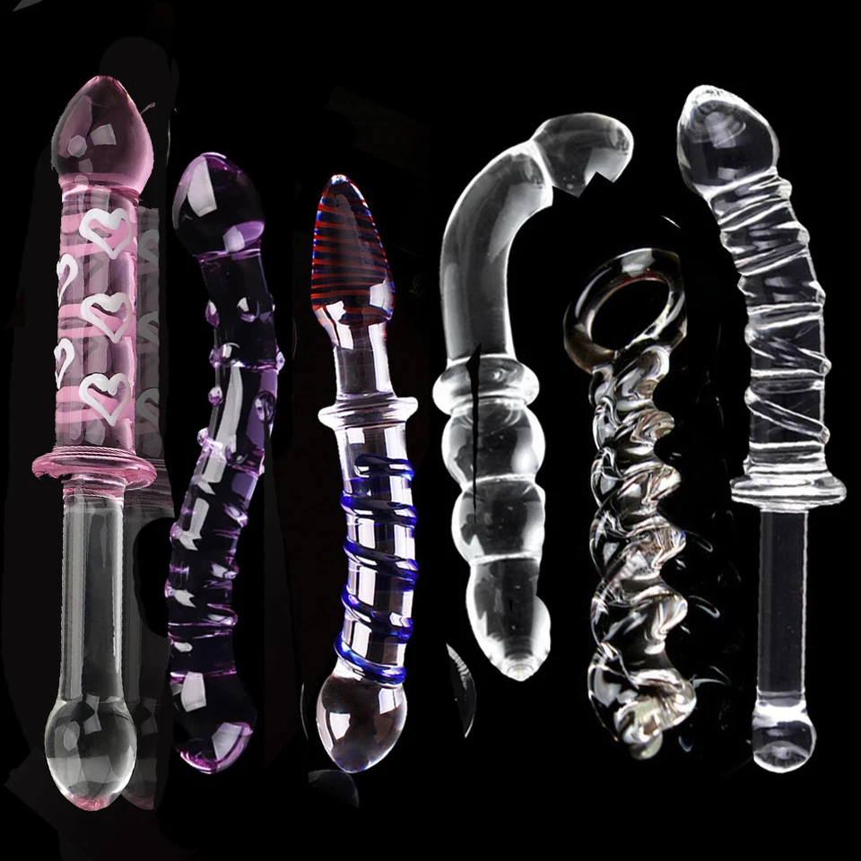Consolador de vidrio pene falso con tapón anal para glúteos punto G masturbación juguetes sexuales para adultos Foto 1 de 1
