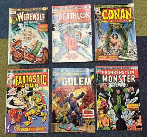 Marvel Comics Vintage Mixed Lot Of 6 Conan,Deathlock,Frankenstein,Fantastic Four - Picture 1 of 7