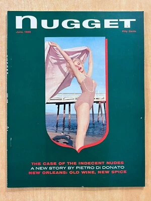NUGGET Man's World Magazine June 1958 Vol. 3 #2 PINUP HIGH GRADE! FILE COPY - Image 1 of 4
