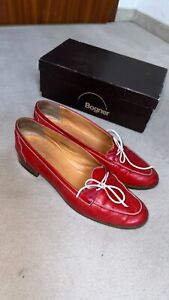 original BOGNER Schuhe Halbschuhe Loafers Leder Rot Größe 40