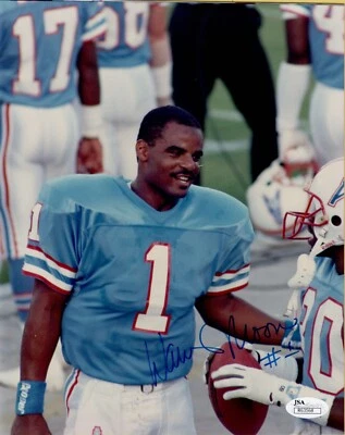 Warren Moon Houston Oilers Signed 8x10 Photo w/JSA COA - Image 1 of 2