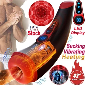 Male Masturbaters Automatic HandsFree Sucking Vibrating Cup Stroker Men Sex Toys - Picture 1 of 17