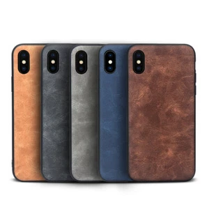 For iPhone XS MAX XR X Slim Luxury Leather Back Ultra Thin TPU Bumper Case Cover - Picture 1 of 36