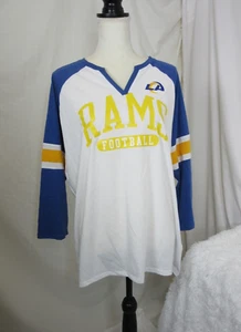 LA Rams NFL Team Raglan T Shirt Women's Baseball Tee White Size 2XL NWT - Picture 1 of 7