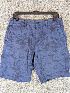 Lucky Brand Tropical Theme Chino Shorts Mens 32 Blue Casual Golf Hike Outdoors - Picture 1 of 11