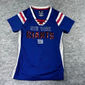Ropa del equipo de la NFL para mujer S New York Giants camisa con cordones lentejuelas azules - Imagen 1 de 6