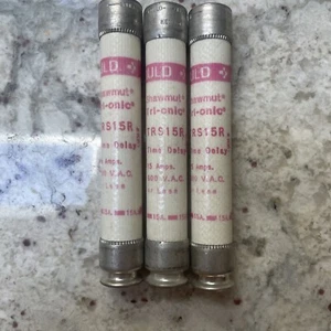 Gould Shawmut Tri-Onic TRS15R Fuses 15 Amp, 600V (QTY 3) - Picture 1 of 3