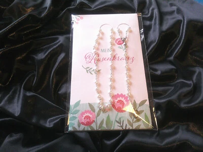 Kommunion Rosenkranz Kommuniongeschenk herzförmige Glasperlen weiß - Bild 1 von 4