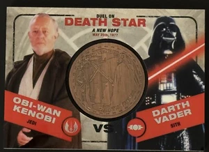 2015 Star Wars Chrome Perspectives Bronze Medallion Card Kenobi vs Darth Vader - Picture 1 of 2