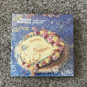 1980 Happy Birthday Cake Jigsaw Puzzle 18" x 24" 551 pieces Ribbons Confetti NIB - Picture 1 of 4