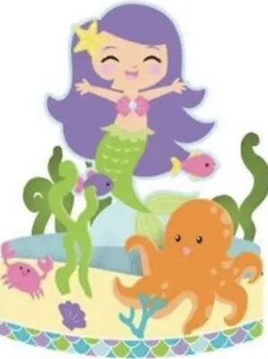 Mermaid Friends Honeycomb Centerpiece 12" x 9" Paper Birthday Party Decorations - Image 1 of 2