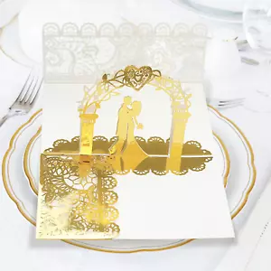 Elegante 3D Hochzeitskarte mit Umschlag - Einladung zur goldenen Hochzeit - Bild 1 von 7
