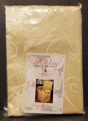 NUEVA Funda Silla Ashley Brownstone Dorado Sin Brazos Diseño Flor Repujado Foto 1 de 2