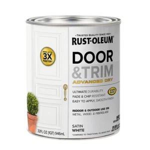 Rust-Oleum 369384 Door & Trim Advanced Dry Satin White quart - Picture 1 of 1
