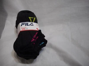10 Pack Fila Women's Black Ankle SHOE SIZE 4-10 - Picture 1 of 9