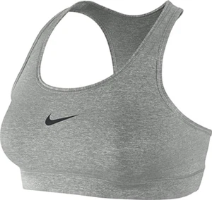 NEW NIKE PRO [M] Women's DRI-FIT Medium Support Sports Bra-Grey/Black 375833-091 - Picture 1 of 2